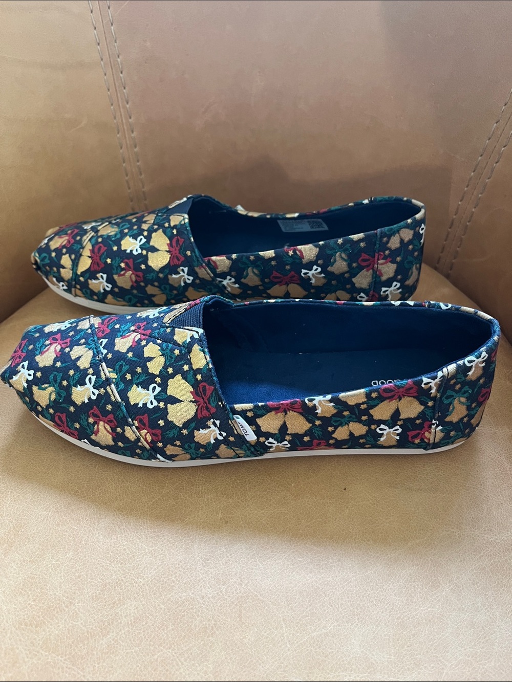 Toms Holiday Bows and Bells Slip-On Flats - Picture 2 of 4